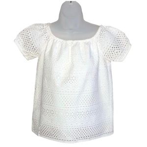 Michael Kors Women’s White eyelet short sleeve  Blouse, Top, Size: Small
